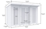 10ft x 5ft Pent Summer House (Full Height Window)