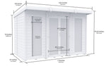 10ft x 8ft Pent Summer House (Full Height Window)