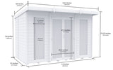 10ft x 8ft Pent Summer House (Full Height Window)