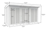 12ft x 5ft Pent Summer House (Full Height Window)