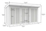 12ft x 8ft Pent Summer House (Full Height Window)