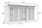 12ft x 8ft Pent Summer House (Full Height Window)