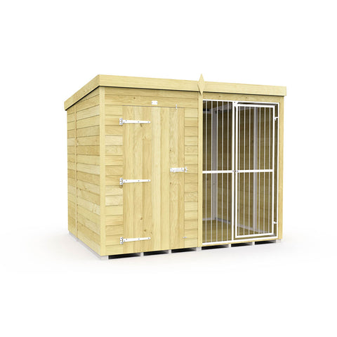 8ft X 6ft Dog Kennel and Run Full Height with Bars