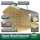 8ft x 16ft Apex Summer Shed