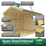 5ft x 20ft Apex Summer Shed