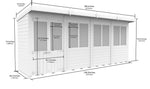 16ft x 4ft Pent Summer House