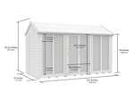 8ft x 12ft Apex Summer House (Full Height Window)