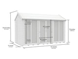 8ft x 12ft Apex Summer House (Full Height Window)