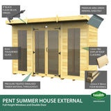 8ft x 10ft Apex Summer House (Full Height Window)