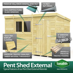 10ft x 4ft Pent Summer Shed