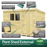 10ft x 4ft Pent Summer Shed