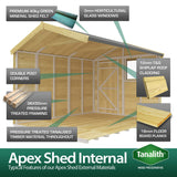 5ft x 15ft Apex Shed