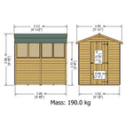 OVERLAP 7×5 SHED SINGLE DOOR