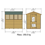 OVERLAP 7×5 SHED SINGLE DOOR