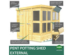 6ft x 6ft Pent Potting Shed